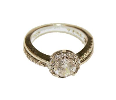 Solitaire Ring Daimond-FIRE 925 Sterling Silver Zircon Brilli 1.5ct Size 50 Hallmarked