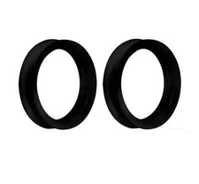 Pair of Large Gauge Ultra Soft Silicone Flexible Double Flat Flared Tunnels