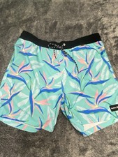 Hurley Mens Board Shorts Medium Tropical Print Beach Swim Trunks Summer