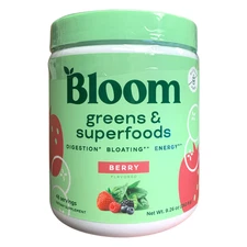Bloom Nutrition Greens & Superfoods Supplement Powder, Berry, 48 Servings
