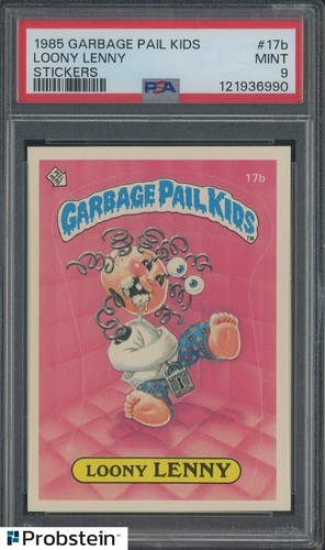 1985 Topps Garbage Pail Kids GPK Stickers #17b Loony Lenny PSA 9 MINT