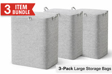3-Pack Extra Large Storage Bags 220L Closet Organizer Foldable Clothes Blanket S