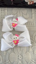 Hello Kitty Hair Bow Small Size Pair White