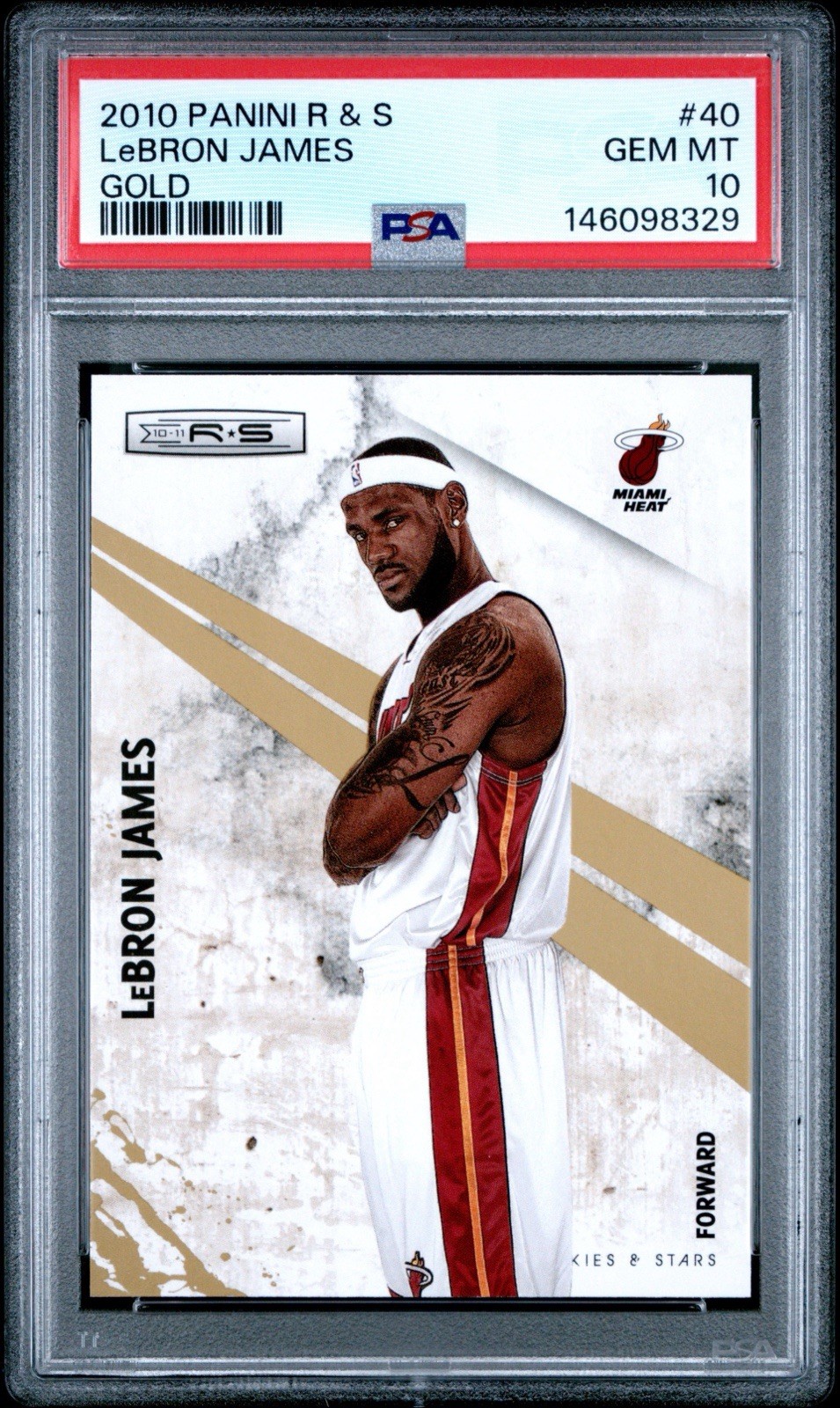 PSA 10 LeBron James 2010-11 Panini Rookies & Stars Gold #40 /499 SP