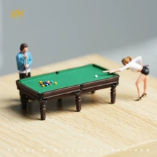 1/18 1/24 1/43 1/64 1/87 Miniature Playing Billiards Scene Props Figure For Car