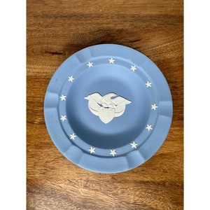 Wedgwood Jasperware Blue Ashtray Eagle Stars Made in England