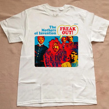 Vtg Frank Zappa And The Mothers Of Invention Freak Out Cotton White Shirt AG87