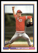Tim Layana 1991 Bowman #689 Cincinnati Reds MLB READ FREE SHIPPING AutographDen