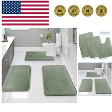 Bathroom Rugs, Velvet Memory Foam Bath Mat, Non-Slip Bath Rugs, Machine Wash,...