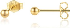 Tiny Ball Stud Earrings for Women,Dainty 2mm 3mm 4mm Ball Studs for Cartilage He