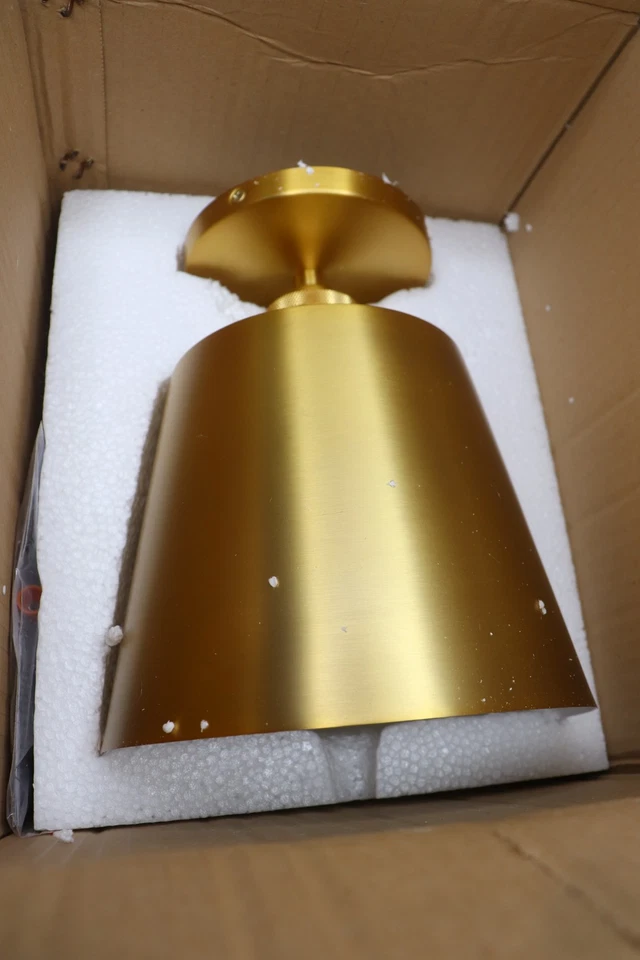 Nuvo Lighting Una Luz Montaje Semi Al Ras Latón Cepillado/Blanco 7" Foto 2 de 4