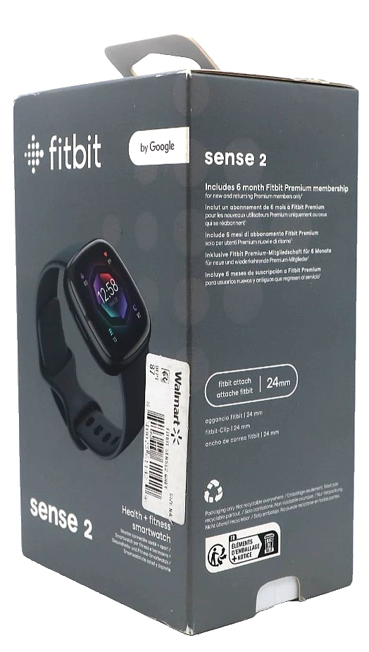 Fitbit Sense 2 Health and Fitness Smartwatch (FB521) Graphite Aluminum Black NEW - Image 2 of 4