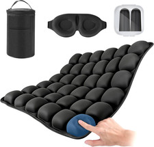Portable Inflatable Seat Cushion, Airplane Travel Cushion Kit with Storage Pouch
