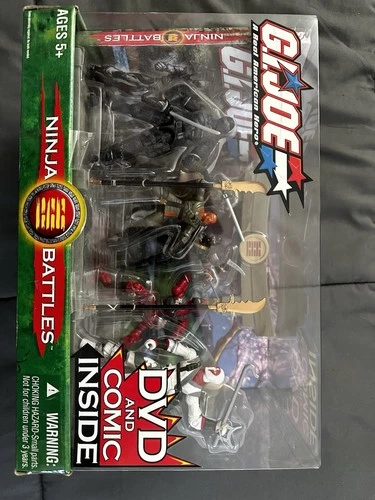 GI Joe Ninja Battles 5-Pack Playset DVD Comic with Snake Eyes Storm Shadow