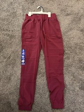 Scrubstar Womens Antimicrobial Premium Performance Yoga Waistband Jogger Wine XS