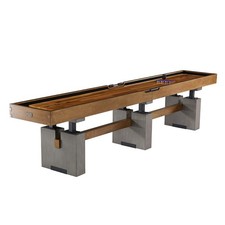 Barrington 12ft Urban Shuffleboard Table, Solid Wood Playfield, 8 Pucks