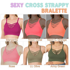 Xtra Strappy Criss Cross Front Lattice Seamless BRALETTE  More