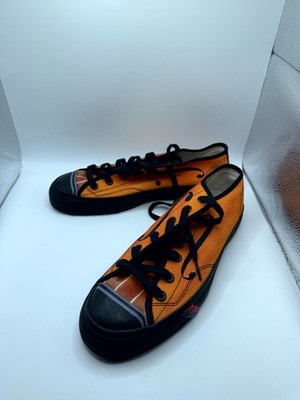 Vintage 70's Pro-Keds Mens 9 M Sneakers Orange Canvas Low Top Lace Up Shoes
