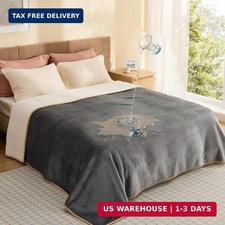 Waterproof Blanket for Bed King Size 90"x86" - Soft Sherpa Fleece Plus