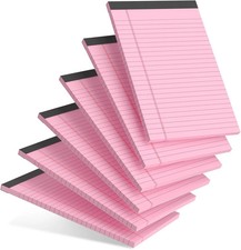 AILZFEI 6pcs Small Note Pad 5x8 College Ruled Pink Legal Pads Paper Notepads 6 P
