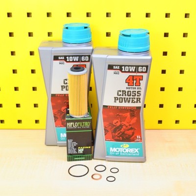 Ölwechselset Für: KTM 350 EXC-F SX-F Ölfilter Motoröl Motorex Cross Power 10w60