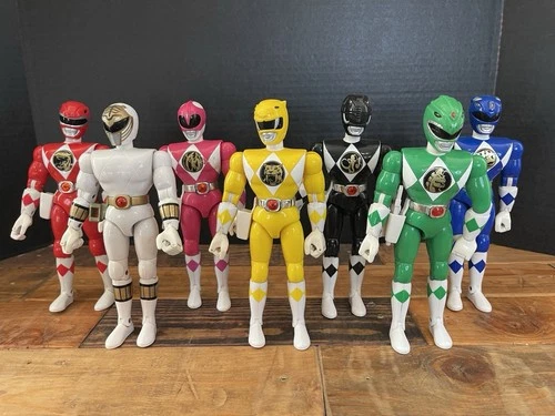 🔥 Lot Of 7 Vintage MMPR 1993 Bandai 8” Power Rangers 🔥