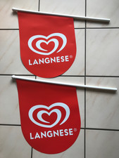 Langnese Fahnen Flaggen Eis Werbung Eisreklame Vintage