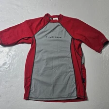 NRS Men's Hydrosilk Short Sleeve UV Protection Nylon Rash Guard Sz M Red & Gray