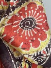 Fabric Red Brown Yellow Ivory 100% Silk Hand Wax Stunning Batik Saree Sari 43" W — photo 10