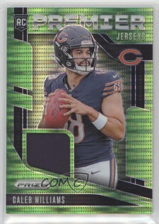 2024 Panini Prizm Premier Jerseys Neon Green Pulsar Caleb Williams Rookie RC