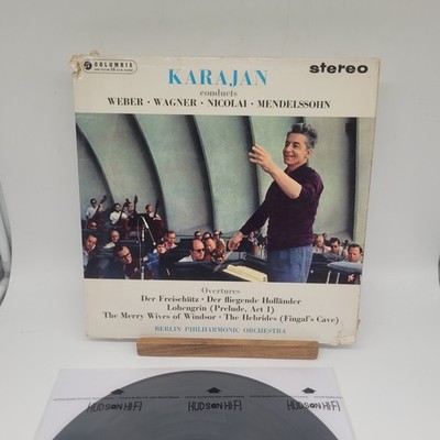 Factory Sample Karajan Weber, Wagner, Nicolai, Mendelssohn Overtures UK Record