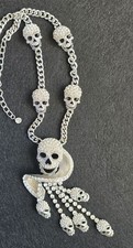 Butler&Wilson Necklace Sparkly Chain  Halloween Spooky Skulls Skeleton Jewellery