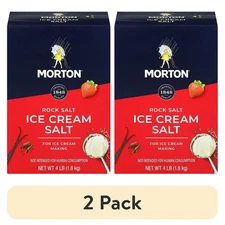 (2 pack) Morton® Ice Cream Salt, Rock Salt for Ice Cream Making, 4 lb Box...