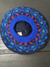 Vintage beret Hat fair isle Nordic winter hat Cottagecore 90s Aris Made In USA