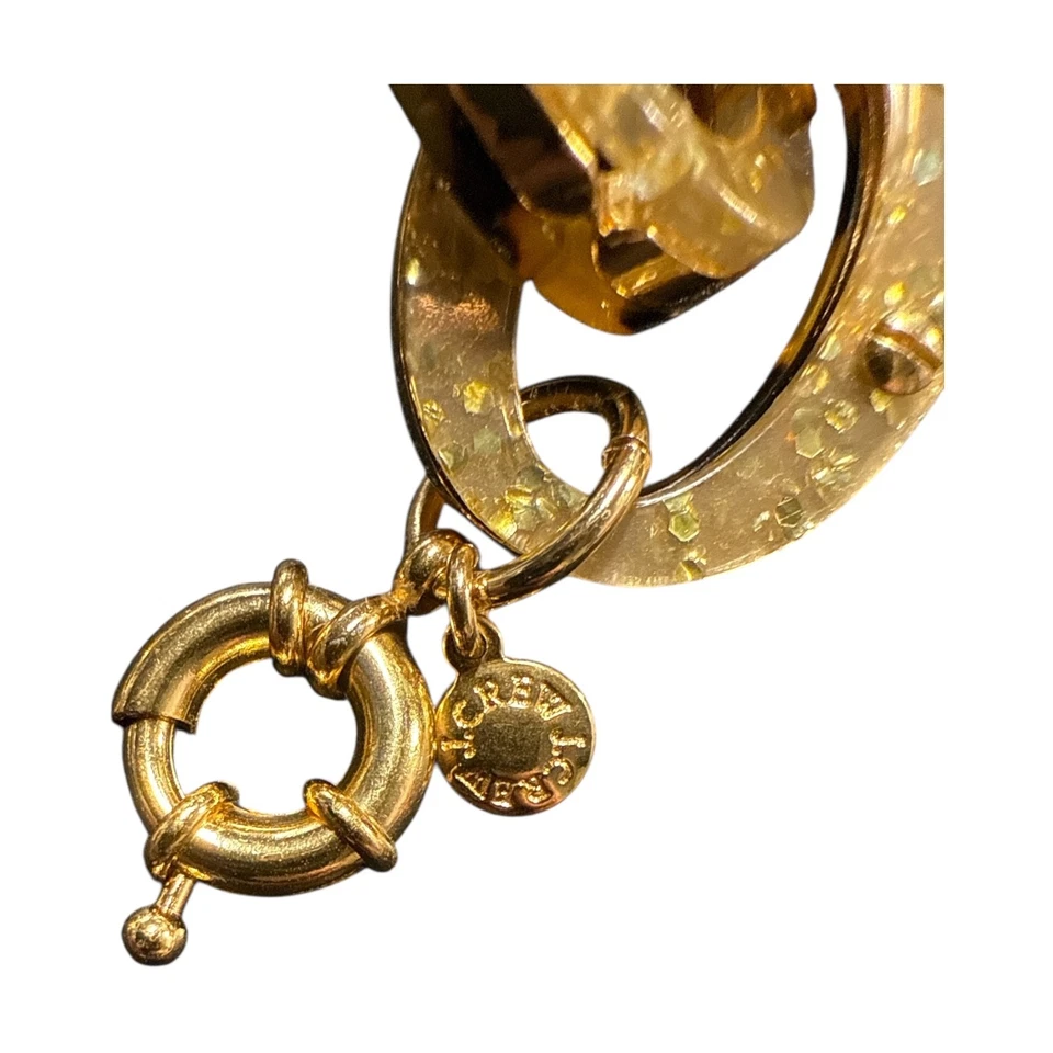 J. Brazalete grueso con estampado de manchas doradas y guepardo eslabones ovalados en tono dorado JC385 Foto 4 de 4