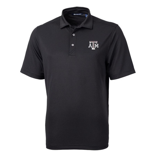Texas A&M Aggies Cutter & Buck Men’s Virtue Eco Pique Polo - Black Medium