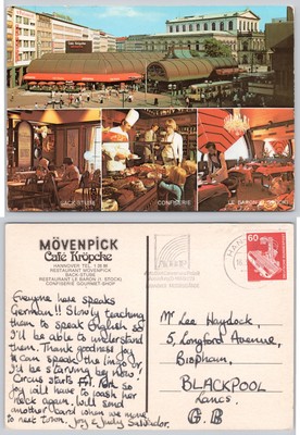 c34651 Movenpick Cafe Kropcke Hannover Deutschland Postkarte 1979 Stempel