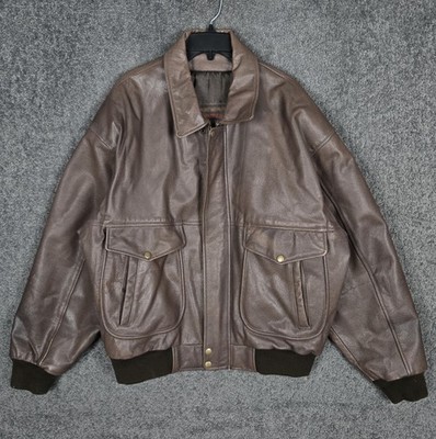 Vintage Wilsons Adventure Bound Leather Jacket Men's XL Bomber Heavyweight 1990s