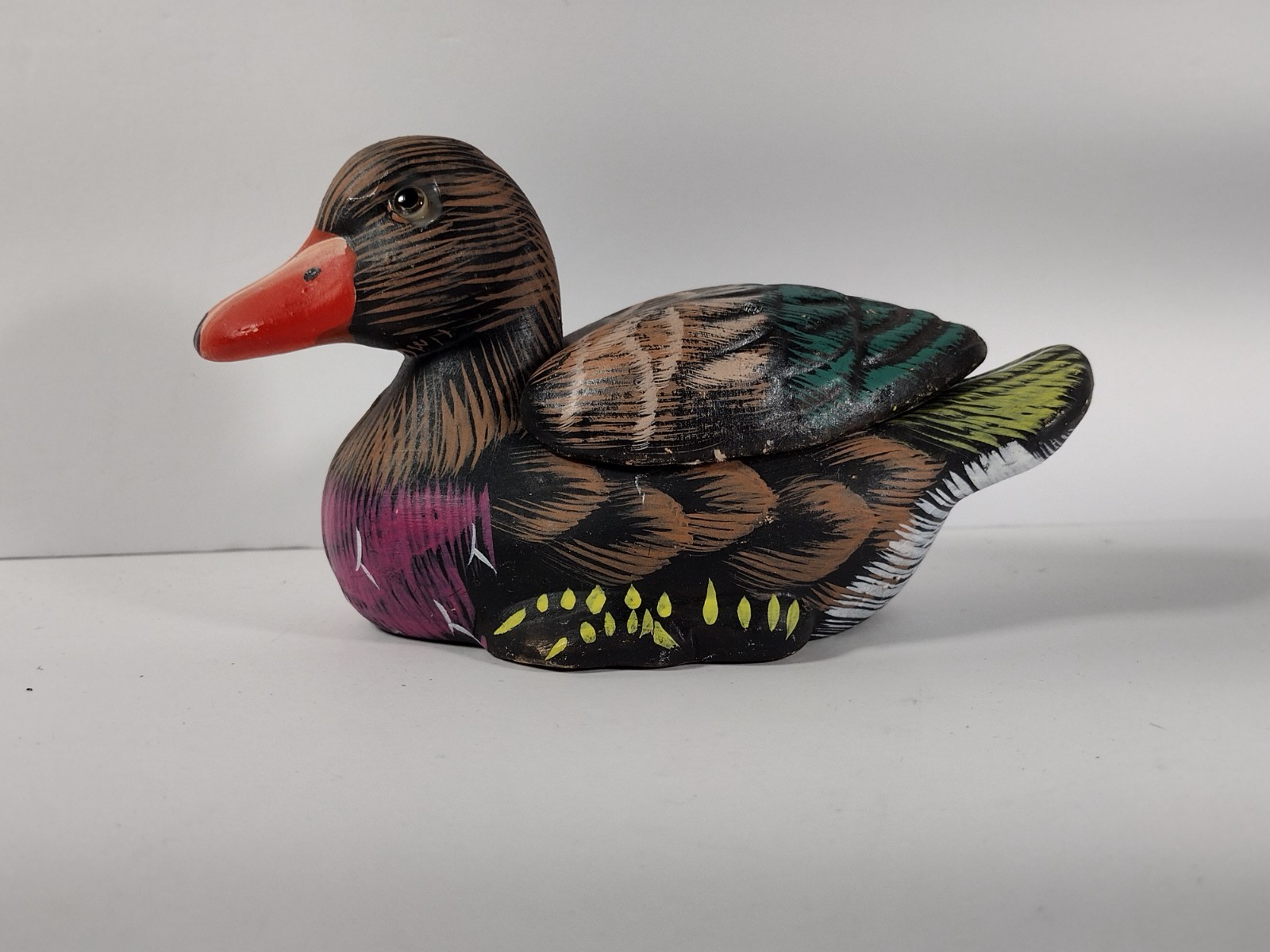 Ceramic duck  Hand Painted Ceramic duck Trinket Box