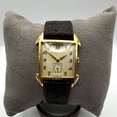 1955 Tiffany & Co./MOVADO Vintage 14K Solid Gold Tank Manual Wind ALL ORIGINAL!