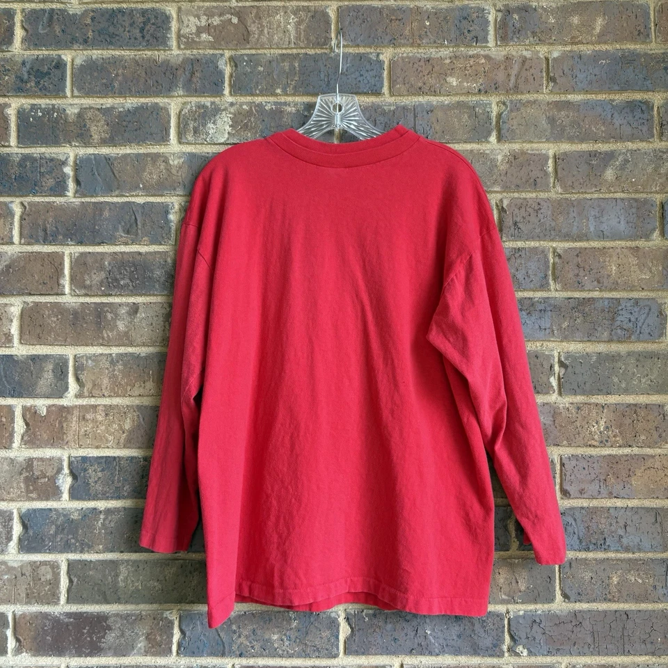 Camiseta De Colección Roja Años 80 Guess Jeans Manga Larga Hecha en EE. UU. Talla Única Georges Marciano Foto 2 de 4