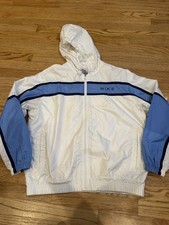 VTG 90s NIKE Women's Size Medium Warmup Windbreaker Hoodie Jacket Full Zip A12