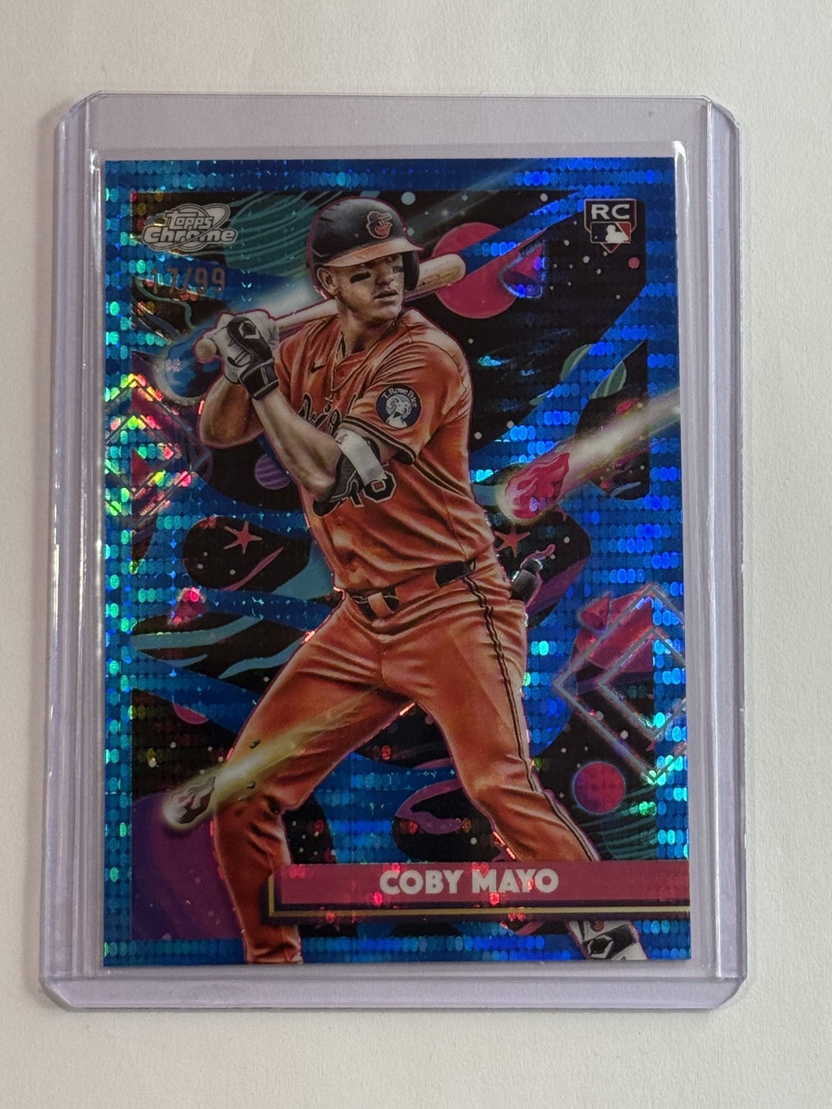 2025 Topps Cosmic Chrome - Coby Mayo #154 Blue Moon Refractor /99 (RC)