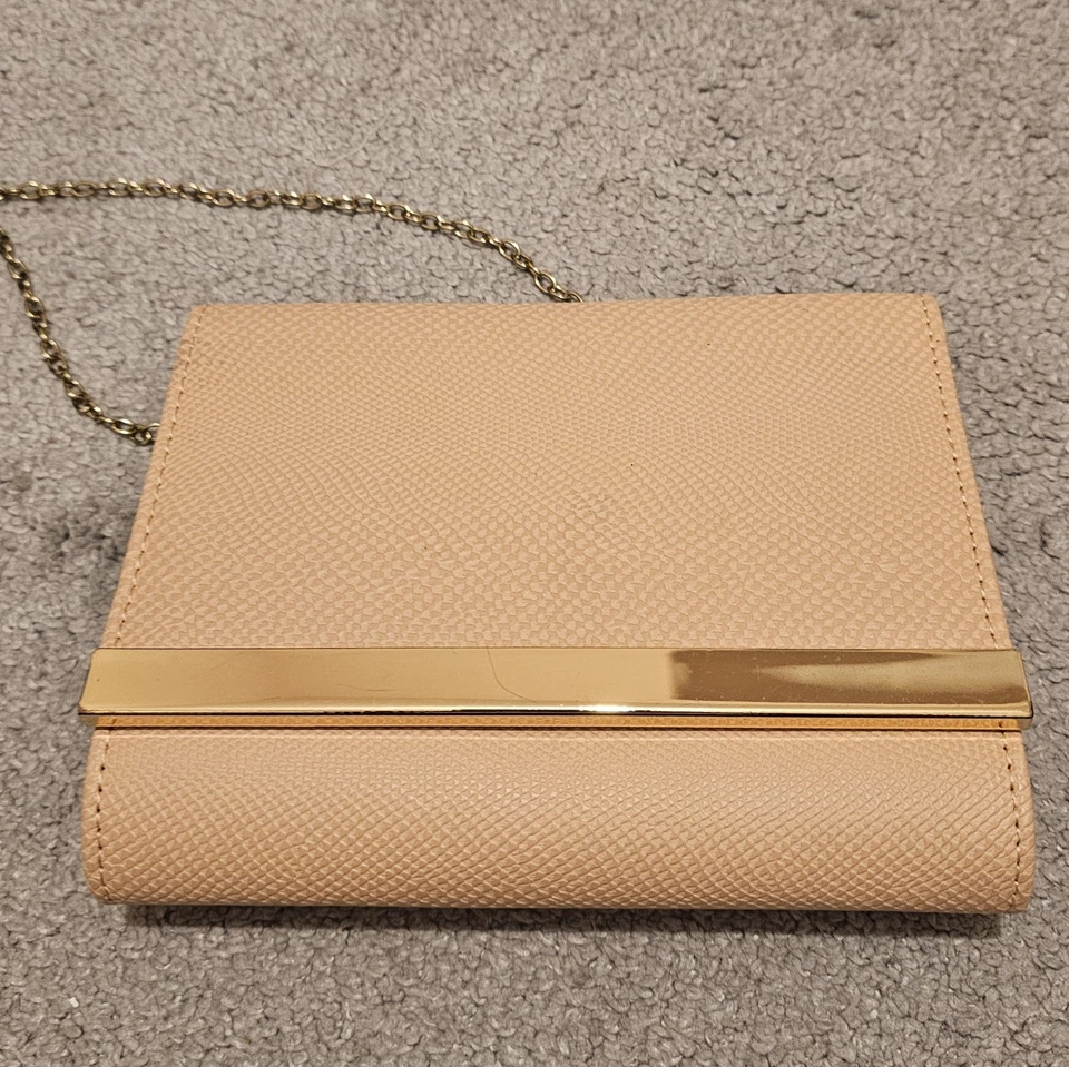 Womens Pink Clutch/Crossbody Bag with Gold Chain Strap - Image 2 of 4