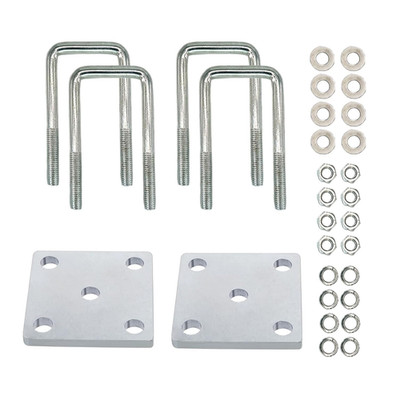 2Pcs Square U-Bolt Kit for Boat Trailer Axle Leaf Springs, Trailer Leaf Spring U