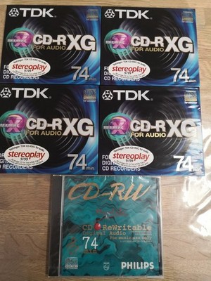 4x TDK CD -R XG 74min Neu +Phillips CD-RW 74min NEU FÜR AUDIO CD RECORDER RAR