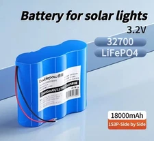 1 Piece 32650 3.2v Lifepo4 Battery Pack 18000mah w/Wires ForSolar Street Lights