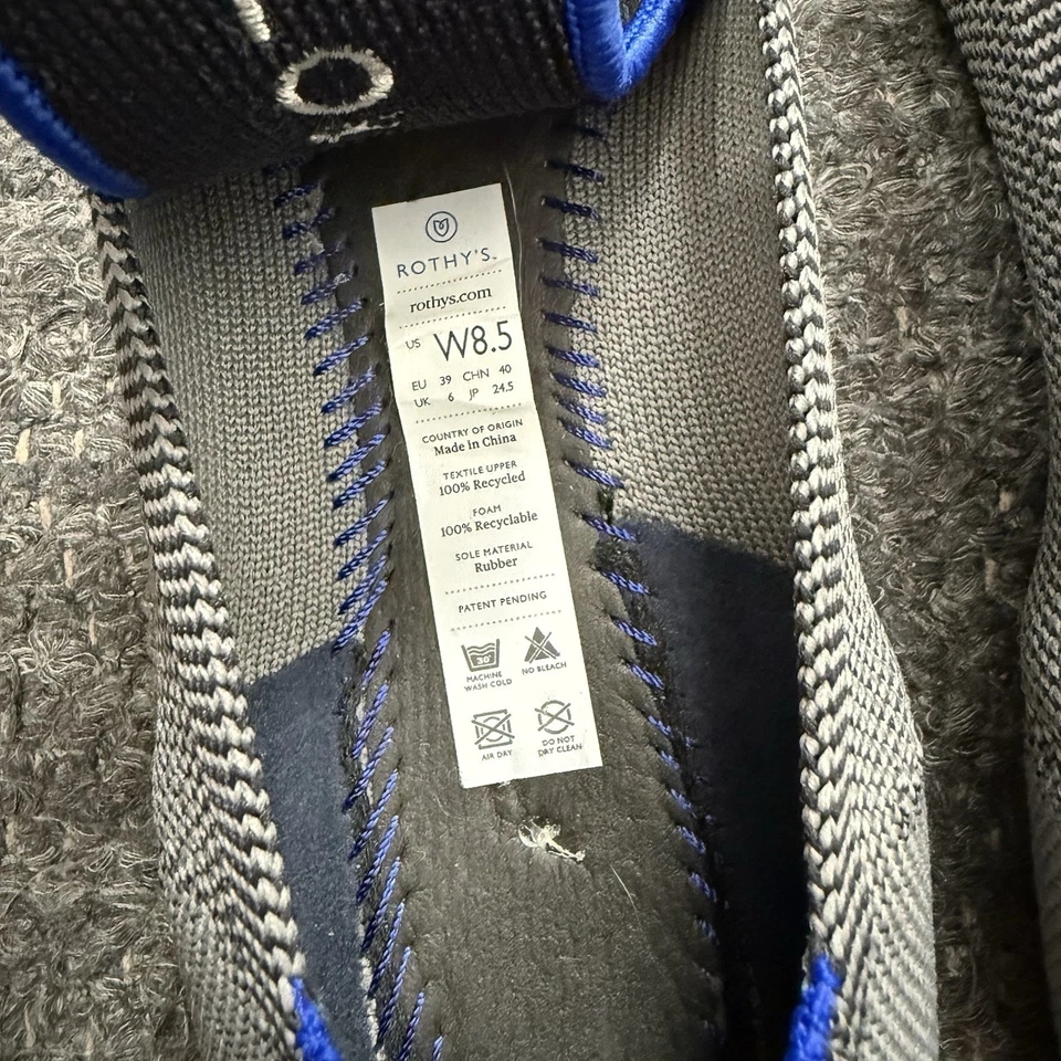 Rothys Ballet Flat Shoes Women 8.5 Gray Pointed Toe Slip On Career Washable - Image 4 of 4