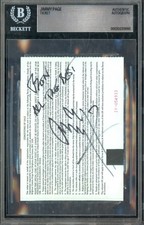 Rare Jimmy Page Signed Concert Ticket Beckett BAS AUTO Led Zeppelin