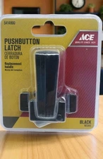 ACE Pushbutton Screen Door Latch Replacement Handle Black #5414800